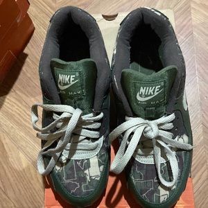 AIR MAX 90 (GS), Size 6.5 Youth, BAROQUE BRWN/NET-ARMY OLIVE